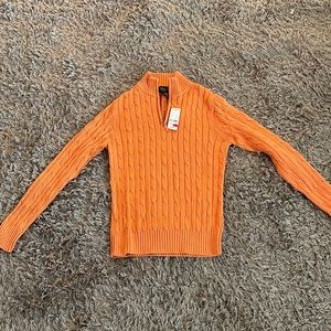 Brooks Brothers 1/4 Zip Cable Knit Sweater